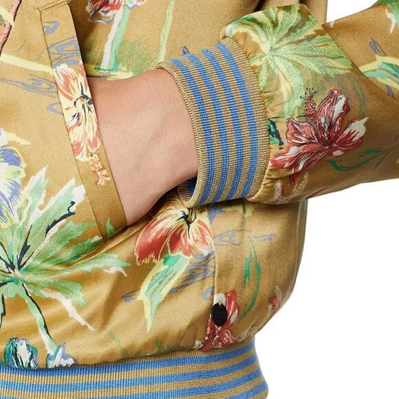 Scotch & Soda Tropical Palm Tree Reversible Satin Bomber Jacket - Picture 3 of 10